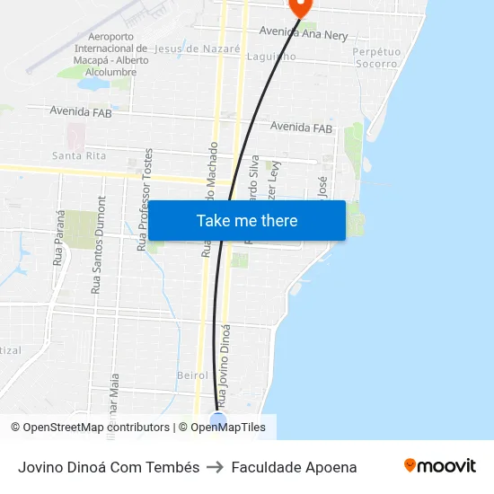 Jovino Dinoá Com Tembés to Faculdade Apoena map