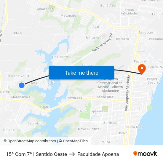 15ª Com 7ª | Sentido Oeste to Faculdade Apoena map