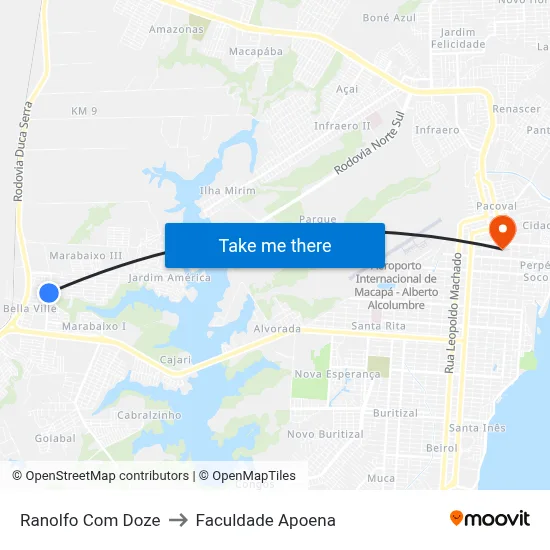 Ranolfo Com Doze to Faculdade Apoena map