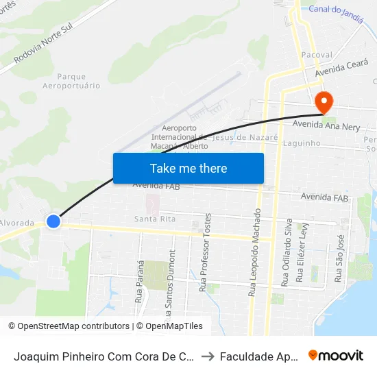 Joaquim Pinheiro Com Cora De Carvalho to Faculdade Apoena map