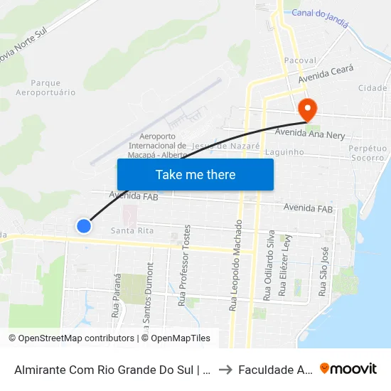 Almirante Com Rio Grande Do Sul | Sentido Leste to Faculdade Apoena map