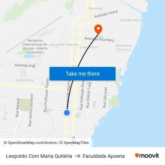 Leopoldo Com Maria Quitéria to Faculdade Apoena map
