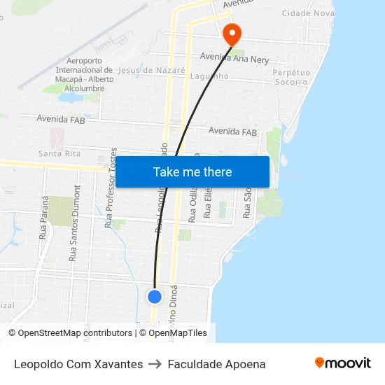 Leopoldo Com Xavantes to Faculdade Apoena map