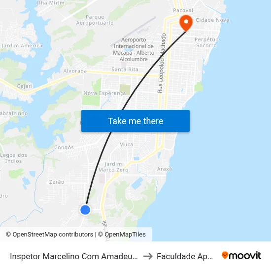 Inspetor Marcelino Com Amadeu Gama to Faculdade Apoena map