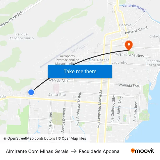 Almirante Com Minas Gerais to Faculdade Apoena map