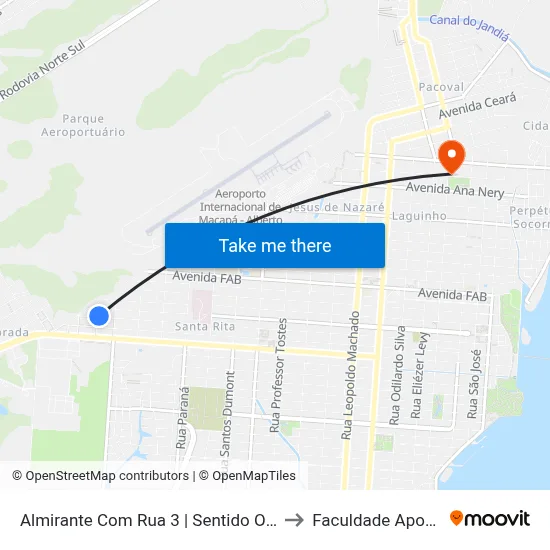 Almirante Com Rua 3 | Sentido Oeste to Faculdade Apoena map