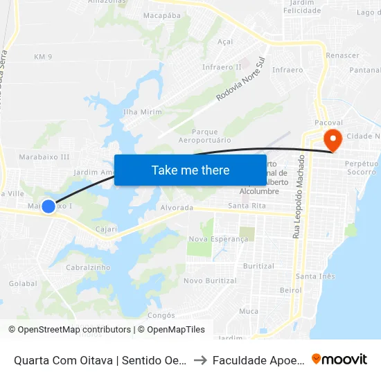 Quarta Com Oitava | Sentido Oeste to Faculdade Apoena map