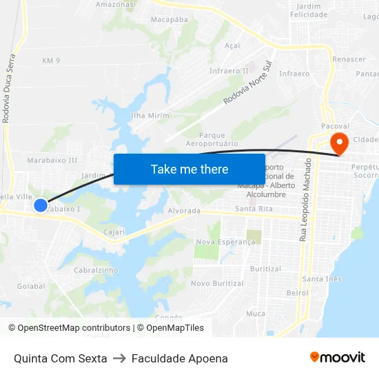 Quinta Com Sexta to Faculdade Apoena map