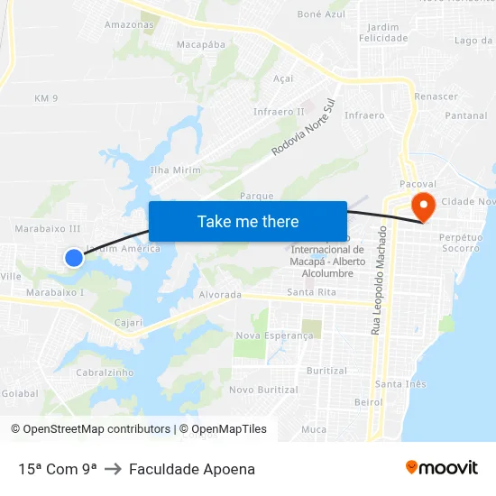 15ª Com 9ª to Faculdade Apoena map