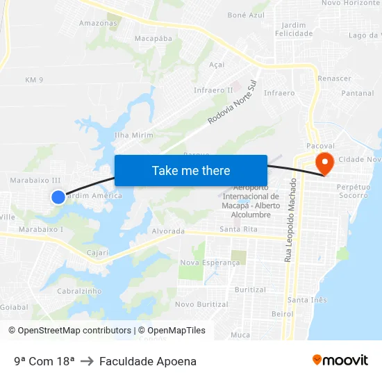 9ª Com 18ª to Faculdade Apoena map