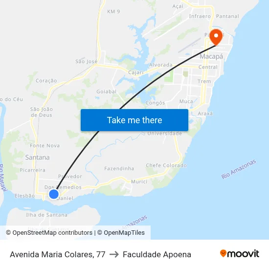 Avenida Maria Colares, 77 to Faculdade Apoena map