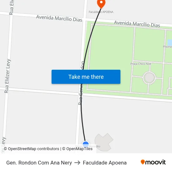 Gen. Rondon Com Ana Nery to Faculdade Apoena map
