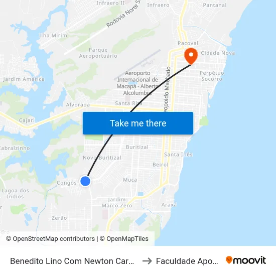 Benedito Lino Com Newton Cardoso to Faculdade Apoena map