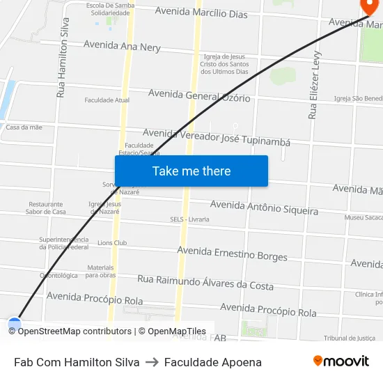 Fab Com Hamilton Silva to Faculdade Apoena map