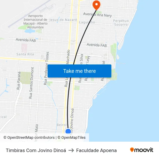 Timbiras Com Jovino Dinoá to Faculdade Apoena map