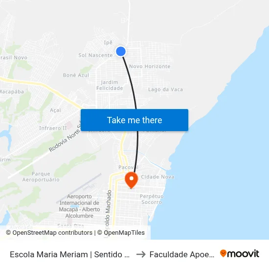 Escola Maria Meriam | Sentido Sul to Faculdade Apoena map