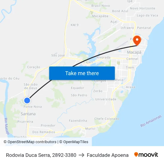 Rodovia Duca Serra, 2892-3380 to Faculdade Apoena map