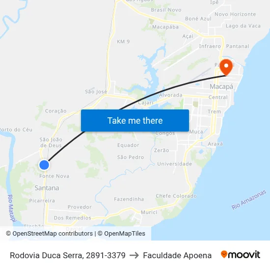 Rodovia Duca Serra, 2891-3379 to Faculdade Apoena map