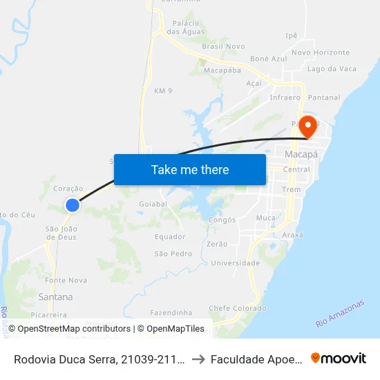 Rodovia Duca Serra, 21039-21117 to Faculdade Apoena map