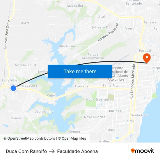 Duca Com Ranolfo to Faculdade Apoena map