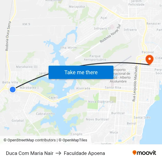 Duca Com Maria Nair to Faculdade Apoena map
