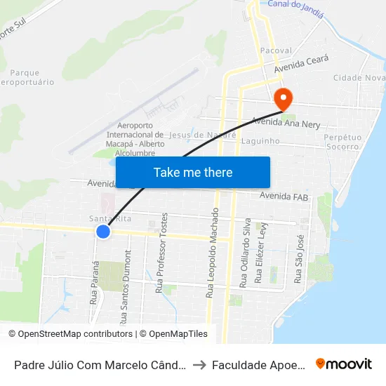 Padre Júlio Com Marcelo Cândia to Faculdade Apoena map