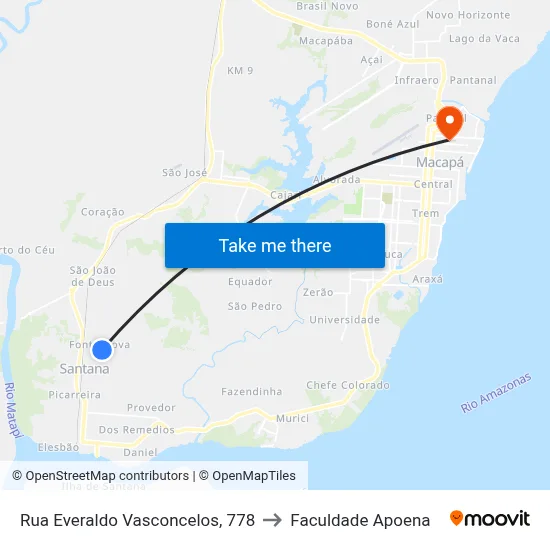 Rua Everaldo Vasconcelos, 778 to Faculdade Apoena map