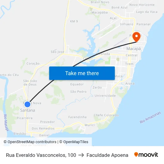Rua Everaldo Vasconcelos, 100 to Faculdade Apoena map
