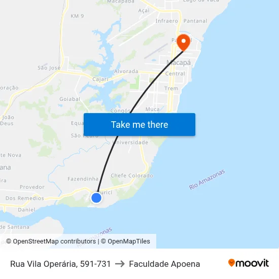 Rua Vila Operária, 591-731 to Faculdade Apoena map