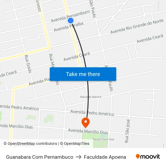 Guanabara Com Pernambuco to Faculdade Apoena map