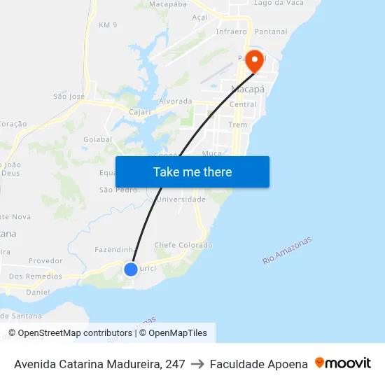 Avenida Catarina Madureira, 247 to Faculdade Apoena map