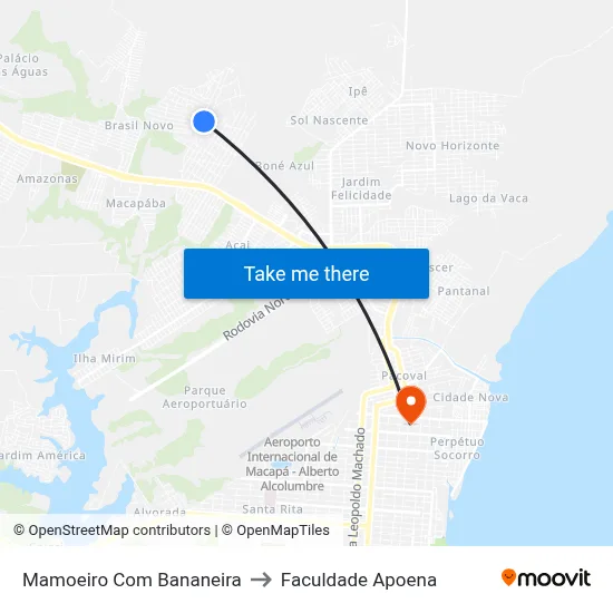 Mamoeiro Com Bananeira to Faculdade Apoena map