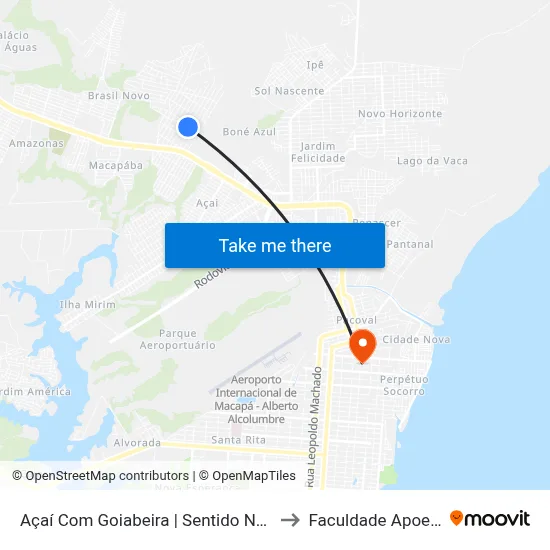 Açaí Com Goiabeira | Sentido Norte to Faculdade Apoena map