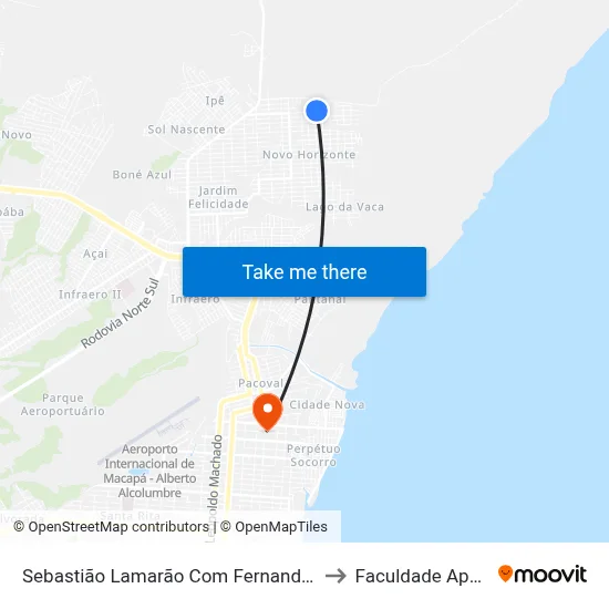 Sebastião Lamarão Com Fernando Alves to Faculdade Apoena map