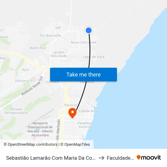 Sebastião Lamarão Com Maria Da Conceição | Sentido Oeste to Faculdade Apoena map