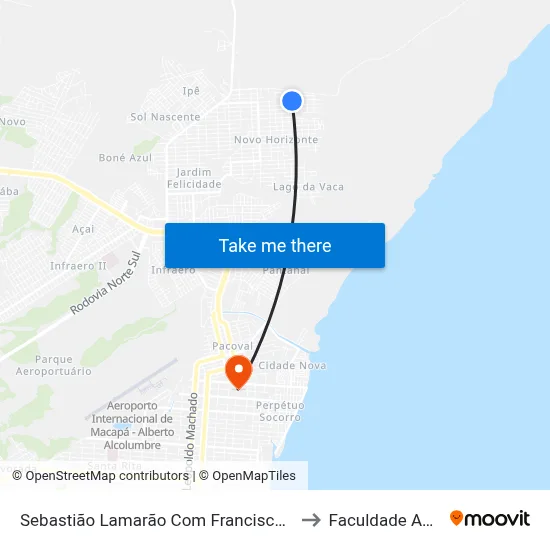 Sebastião Lamarão Com Francisco Cassiano to Faculdade Apoena map