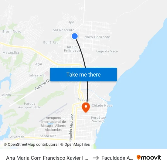 Ana Maria Com Francisco Xavier | Sentido Oeste to Faculdade Apoena map