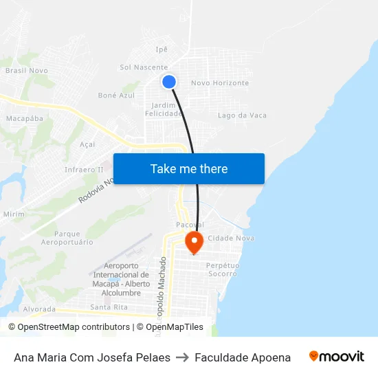 Ana Maria Com Josefa Pelaes to Faculdade Apoena map