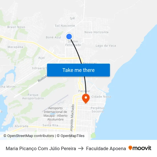 Maria Picanço Com Júlio Pereira to Faculdade Apoena map