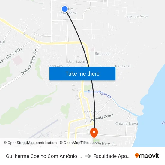 Guilherme Coelho Com Antônio Reis to Faculdade Apoena map