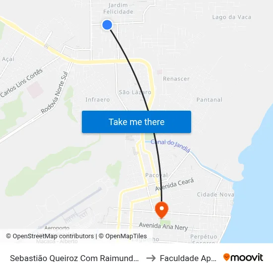 Sebastião Queiroz Com Raimundo Castro to Faculdade Apoena map