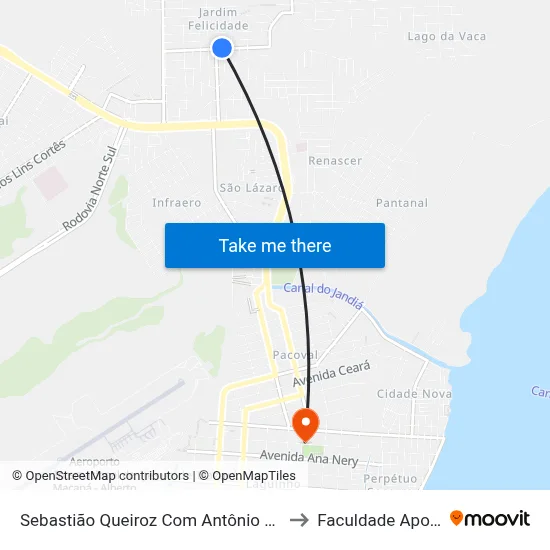 Sebastião Queiroz Com Antônio Osmar to Faculdade Apoena map