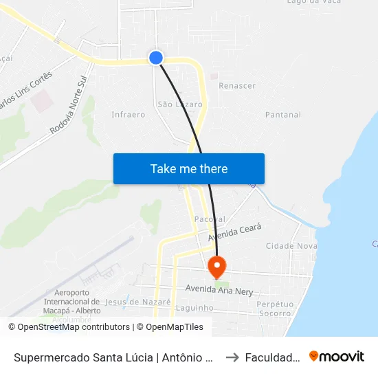 Supermercado Santa Lúcia | Antônio Osmar Com Tancredo Neves to Faculdade Apoena map