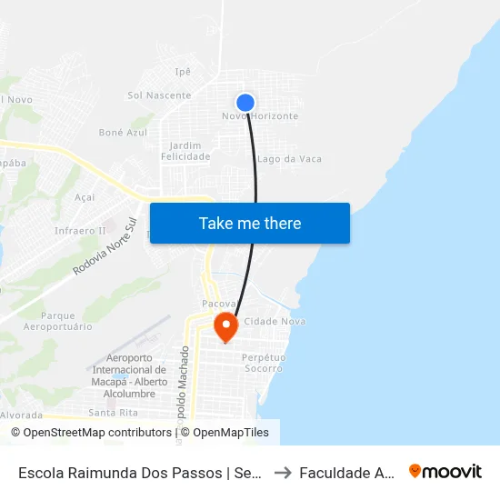 Escola Raimunda Dos Passos | Sentido Norte to Faculdade Apoena map