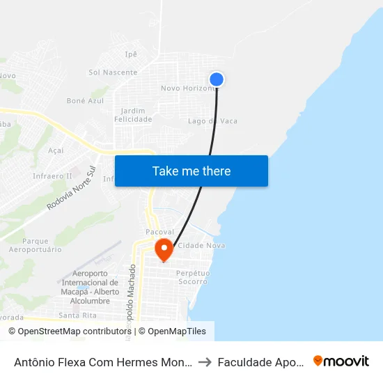 Antônio Flexa Com Hermes Monteiro to Faculdade Apoena map
