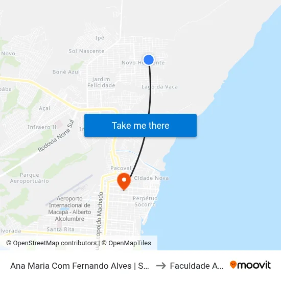 Ana Maria Com Fernando Alves | Sentido Oeste to Faculdade Apoena map