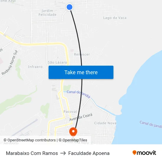 Marabaixo Com Ramos to Faculdade Apoena map
