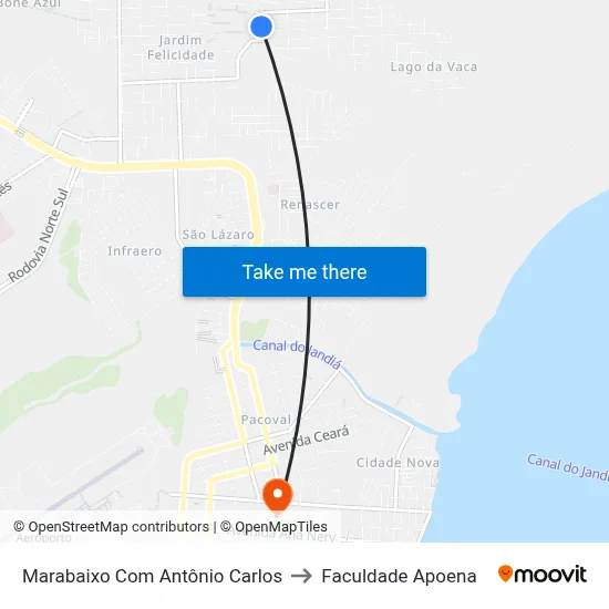 Marabaixo Com Antônio Carlos to Faculdade Apoena map