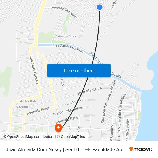 João Almeida Com Nessy | Sentido Norte to Faculdade Apoena map