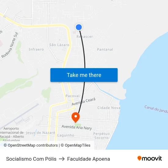 Socialismo Com Pólis to Faculdade Apoena map